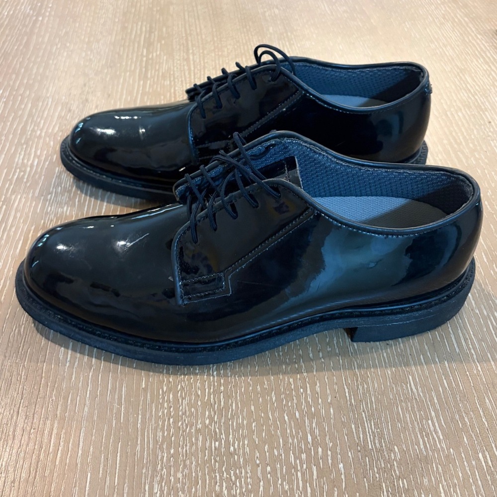 Altama High Gloss Black Oxford Dress Shoes Mens Size 8 D Military Police Uniform